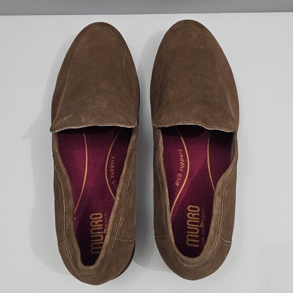 NEW Munro Giselle Loafer Womens 9.5 WIDE Fawn Brown Suede Slip On Cushioned - Picture 8 of 13